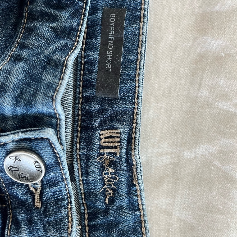 Kut from the Kloth Distressed Blue Jean Shorts - Picture 3 of 3